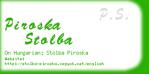 piroska stolba business card